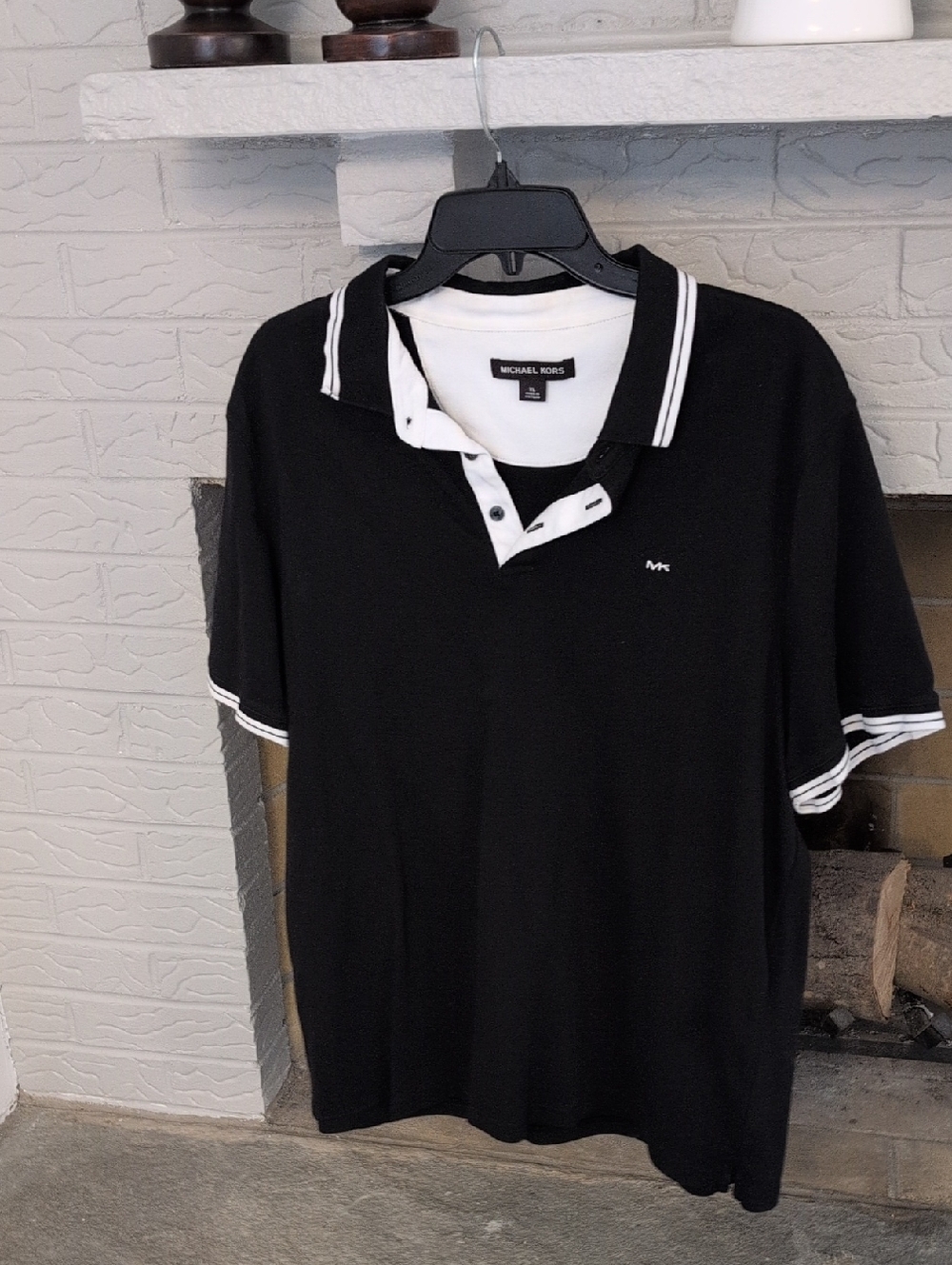 Michael Kors Black Polo with White Trim Accents